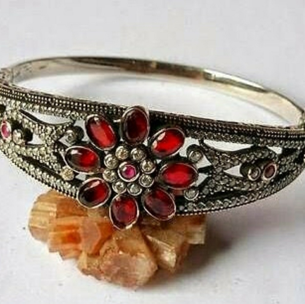 Woman's Antique Sterling Ruby Bracelet